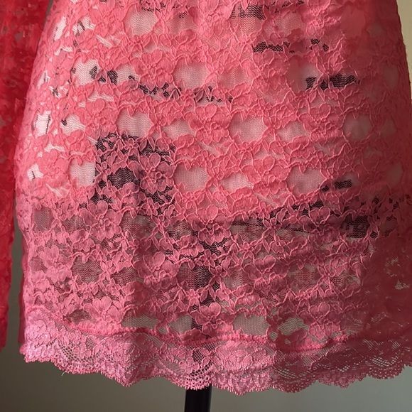 Free People Intimately Scalloped neck Lace Long sleeve Sz Large - Picture 6 of 11